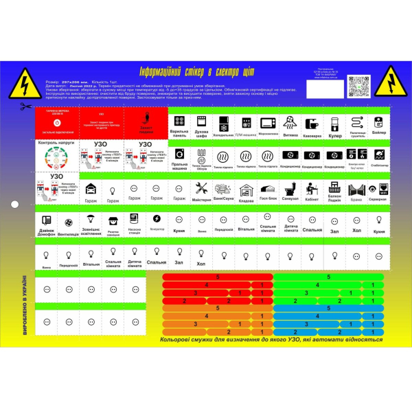 Наліпка на електричний щит L 83 символа Майстерня Онищенко