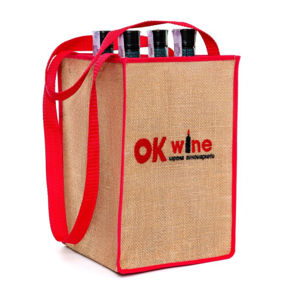 Сумка упаковка для пляшок Майстерня Онищенко джутова