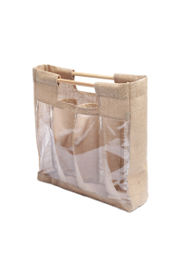 Сумка для пляшок з дерев'яними ручками Майстерня Онищенко 53x35x26 см